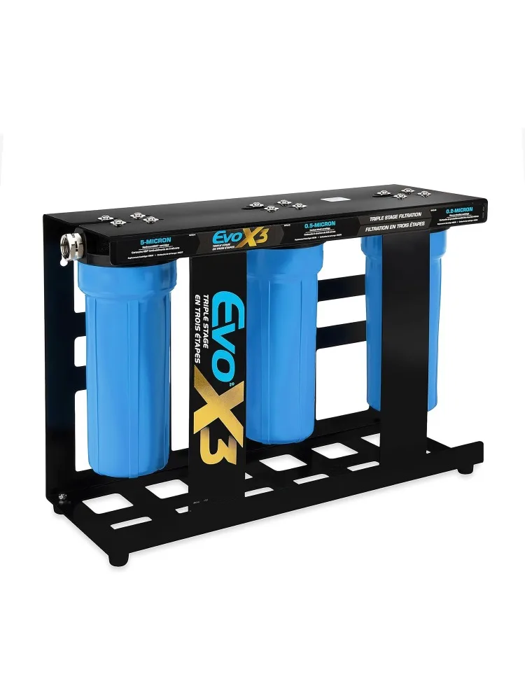 Evo X3 Triple Stage Premium Camper/RV Water Filter Kit | Features 3 Replaceable Cartridges to Remove Sediments, Chlorine
Evo X3 Triple Stage Premium Camper/RV Water Filter Kit | Features 3 Replaceable Cartridges to Remove Sediments, Chlorine