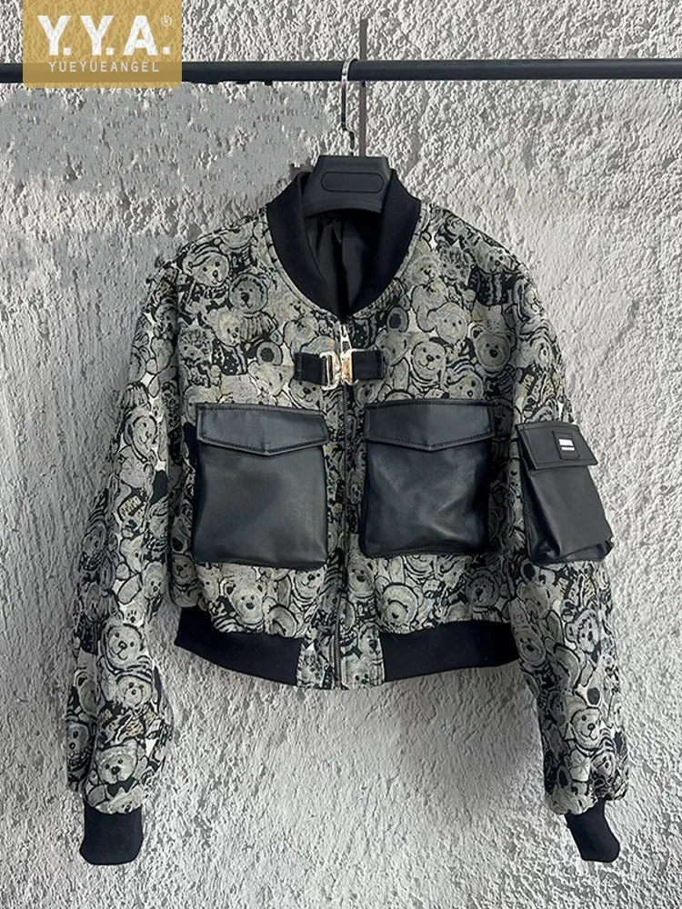 Fashion Printed Women Spring Loose Fit Casual Bomber Real Sheepskin Spliced Jacket Female Stand Collar Windproof Motorcycle Coat
Fashion Printed Women Spring Loose Fit Casual Bomber Real Sheepskin Spliced Jacket Female Stand Collar Windproof Motorcycle Coat