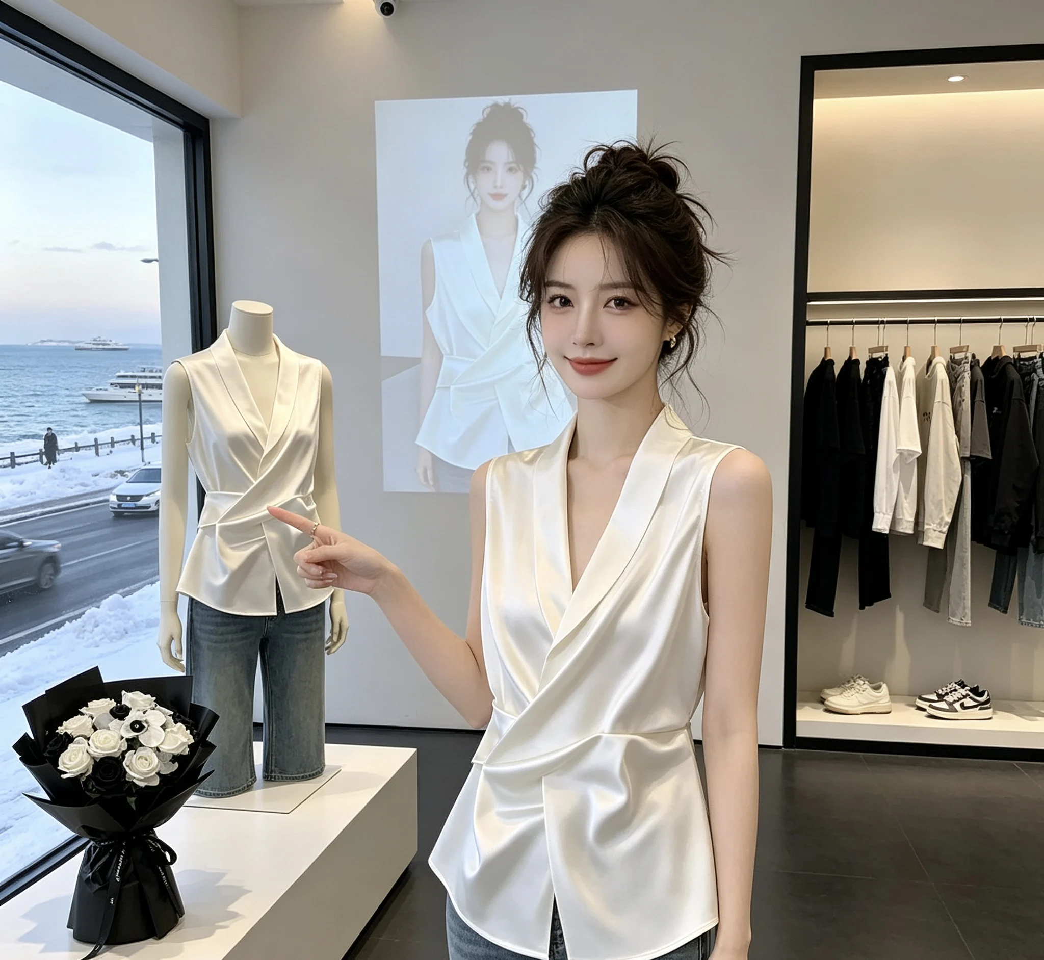 White Satin Women's Vest Summer Slim Fit Shirt Stylish Ageless Design Waist-Cinching Trendy Top Commute Style Polyester Fiber
White Satin Women's Vest Summer Slim Fit Shirt Stylish Ageless Design Waist-Cinching Trendy Top Commute Style Polyester Fiber