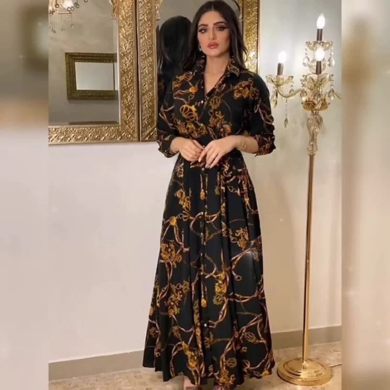 2024-Border Spring and Autumn New Musilin Women's Clothing Shang Middle East Ethnic Elegant Dress Vintage Printed Robe
2024-Border Spring and Autumn New Musilin Women's Clothing Shang Middle East Ethnic Elegant Dress Vintage Printed Robe