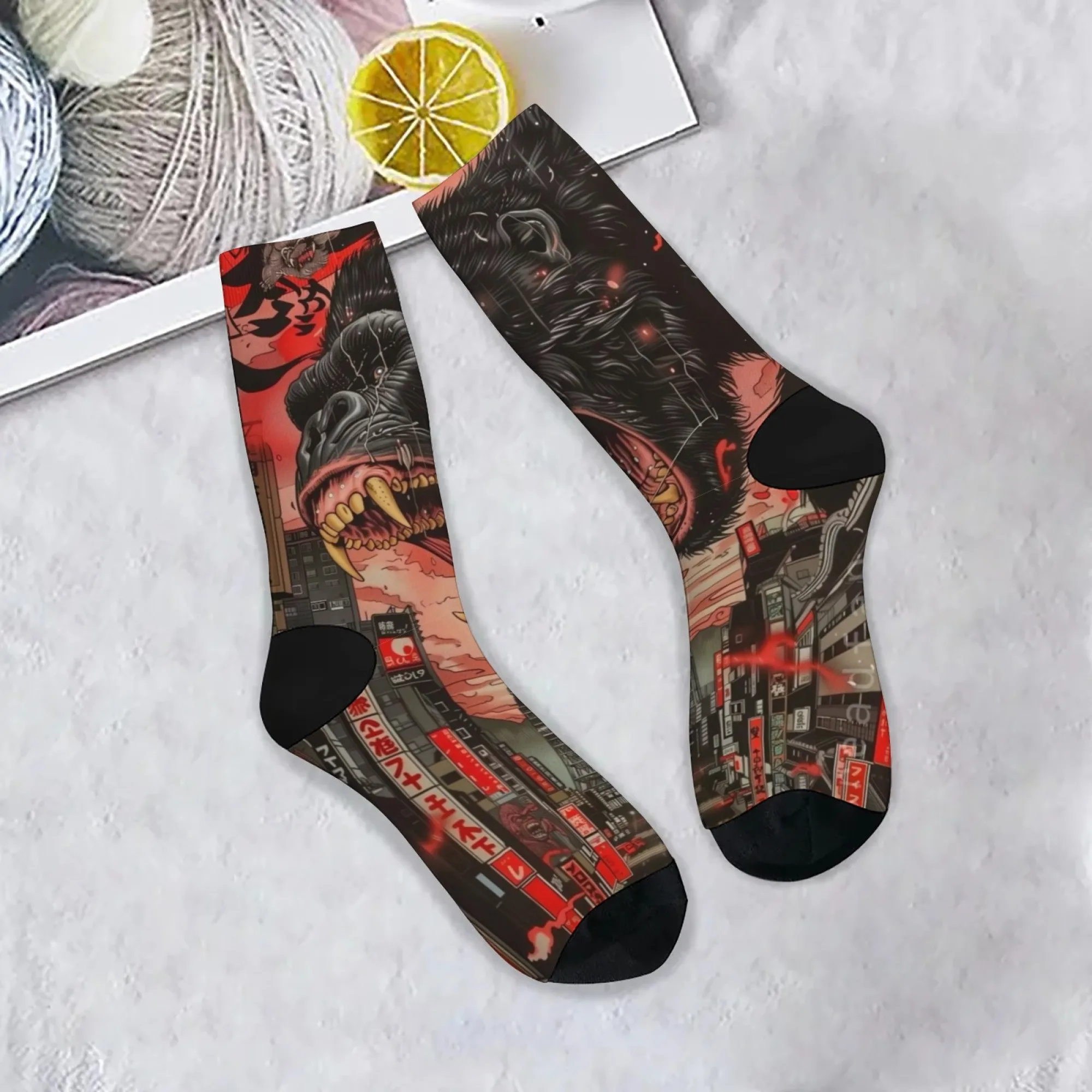Kaiju Giant Gorilla Crew Socks Tokyo Tower Urban Skyline Print Edgy Street Style Socks for Men Women Cool Gift for Monster Fans
Kaiju Giant Gorilla Crew Socks Tokyo Tower Urban Skyline Print Edgy Street Style Socks for Men Women Cool Gift for Monster Fans