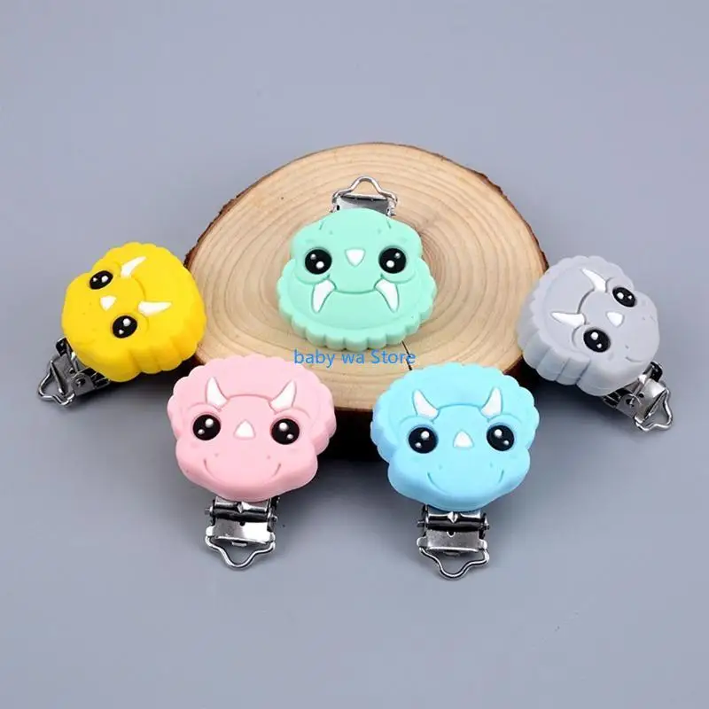 Cartoon Dinosaur Pacifier Clip Silicone Baby Teether Safety Clamp Dummy Nipple Holder Clip Anti-drop Accessories 4XBD
Cartoon Dinosaur Pacifier Clip Silicone Baby Teether Safety Clamp Dummy Nipple Holder Clip Anti-drop Accessories 4XBD