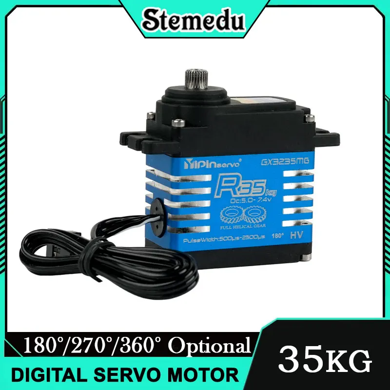 YP3235SMG 35kg Digital Servo IP68 High Torque 180/270/360° Semi-Metal Gear for 1/8 1/10 TRX6 SCX10 RC Crawler Waterproof
YP3235SMG 35kg Digital Servo IP68 High Torque 180/270/360° Semi-Metal Gear for 1/8 1/10 TRX6 SCX10 RC Crawler Waterproof