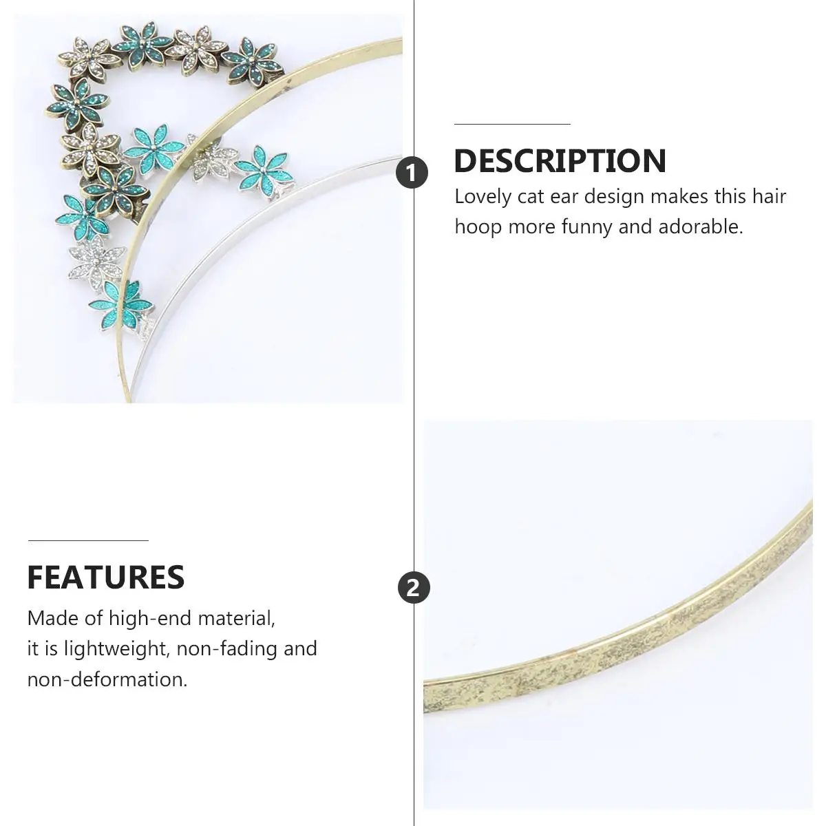 2 Pcs Cat Ear Headband Soft Alloy Hair Hoop Flower Design Kids Adults Costume Party Christmas Daily Use Non Fading Hair
2 Pcs Cat Ear Headband Soft Alloy Hair Hoop Flower Design Kids Adults Costume Party Christmas Daily Use Non Fading Hair