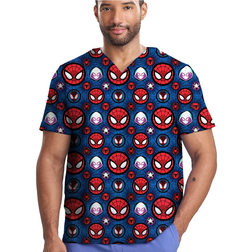 Marvel Spider Man Print Medical Uniforms Nurse Accessories for Work Doctor's Surgical Scrub Cartoon Pattern Short Sleeved Shirt
Marvel Spider Man Print Medical Uniforms Nurse Accessories for Work Doctor's Surgical Scrub Cartoon Pattern Short Sleeved Shirt