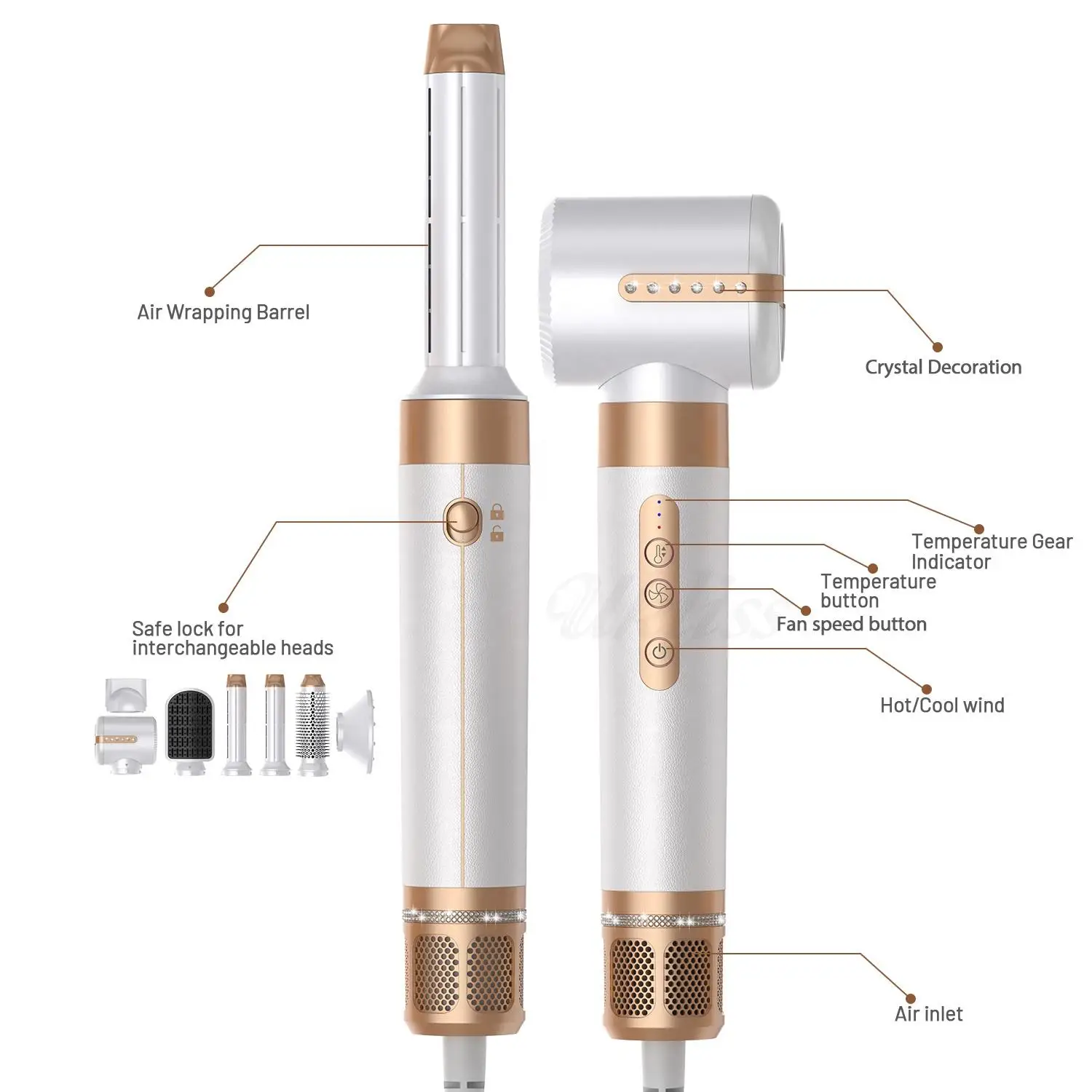 STLF7 in 1 1200W Ionic Home Hair Styler Hot Air Brush Straightener Comb & Blow Dryer Concentrator Nozzle for Styling Curling Hai
STLF7 in 1 1200W Ionic Home Hair Styler Hot Air Brush Straightener Comb & Blow Dryer Concentrator Nozzle for Styling Curling Hai