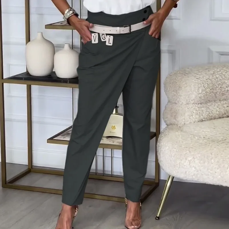 Casual Button High-waisted Women's Pants Spring Solid Irregular Trousers Leggings Retro Belted Pocket Autumn Sweatpants Harajuku
Casual Button High-waisted Women's Pants Spring Solid Irregular Trousers Leggings Retro Belted Pocket Autumn Sweatpants Harajuku
