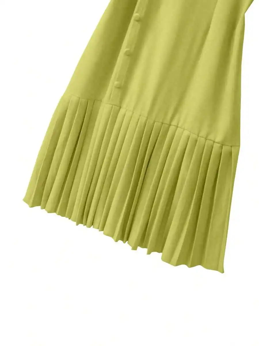 Elegant Solid Color Pleated Short Sleeve Dress For Women Plus Size
Elegant Solid Color Pleated Short Sleeve Dress For Women Plus Size