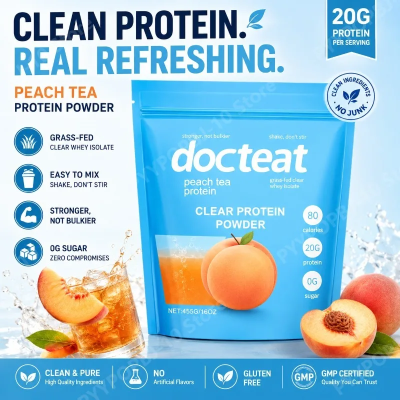 Docteat Peach Tea Protein Powder 455g Clear Whey Isolate Sugar Free Gluten Free Daily Nutrition
Docteat Peach Tea Protein Powder 455g Clear Whey Isolate Sugar Free Gluten Free Daily Nutrition