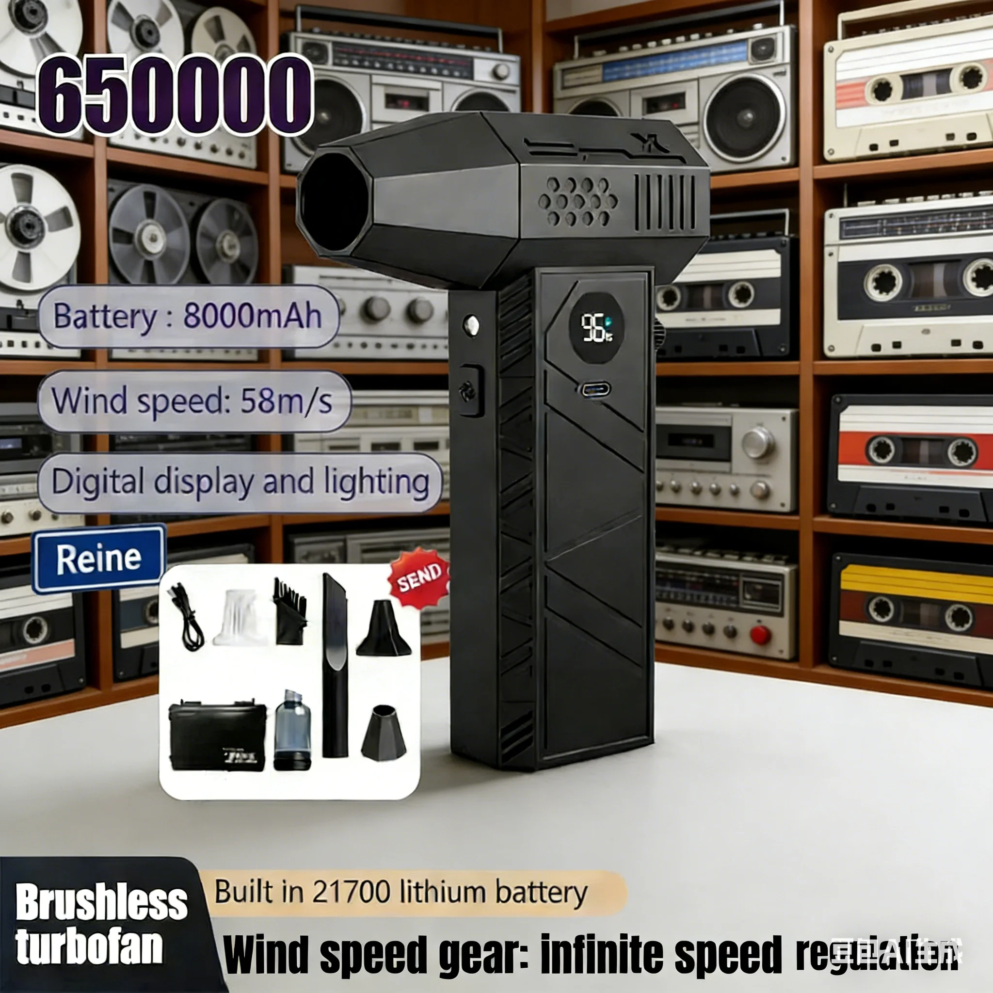 Para nuevo ventilador violento turboalimentado C6 con 650000 RPM, pantalla de batería incorporada, batería desmontable
Para nuevo ventilador violento turboalimentado C6 con 650000 RPM, pantalla de batería incorporada, batería desmontable