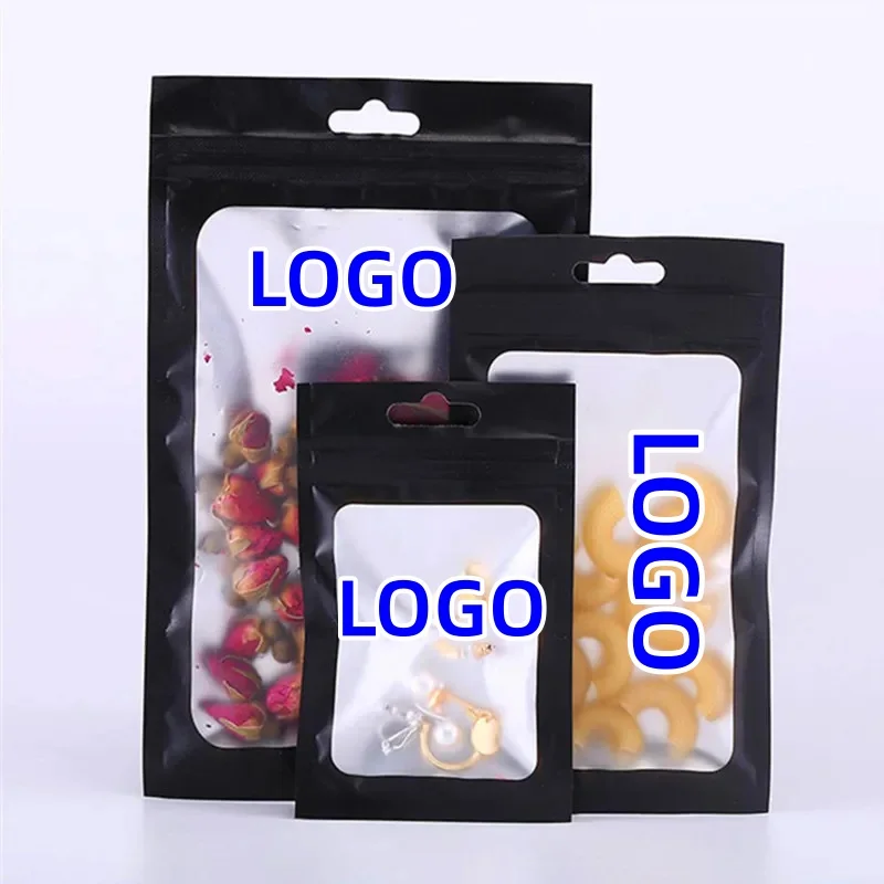 100PCS Matte Black Aluminum Foil Window Zipper Bag DIY Flat Snack Child Toys Wedding Gifts Phonecell Hardware Hanging Pouches
100PCS Matte Black Aluminum Foil Window Zipper Bag DIY Flat Snack Child Toys Wedding Gifts Phonecell Hardware Hanging Pouches
