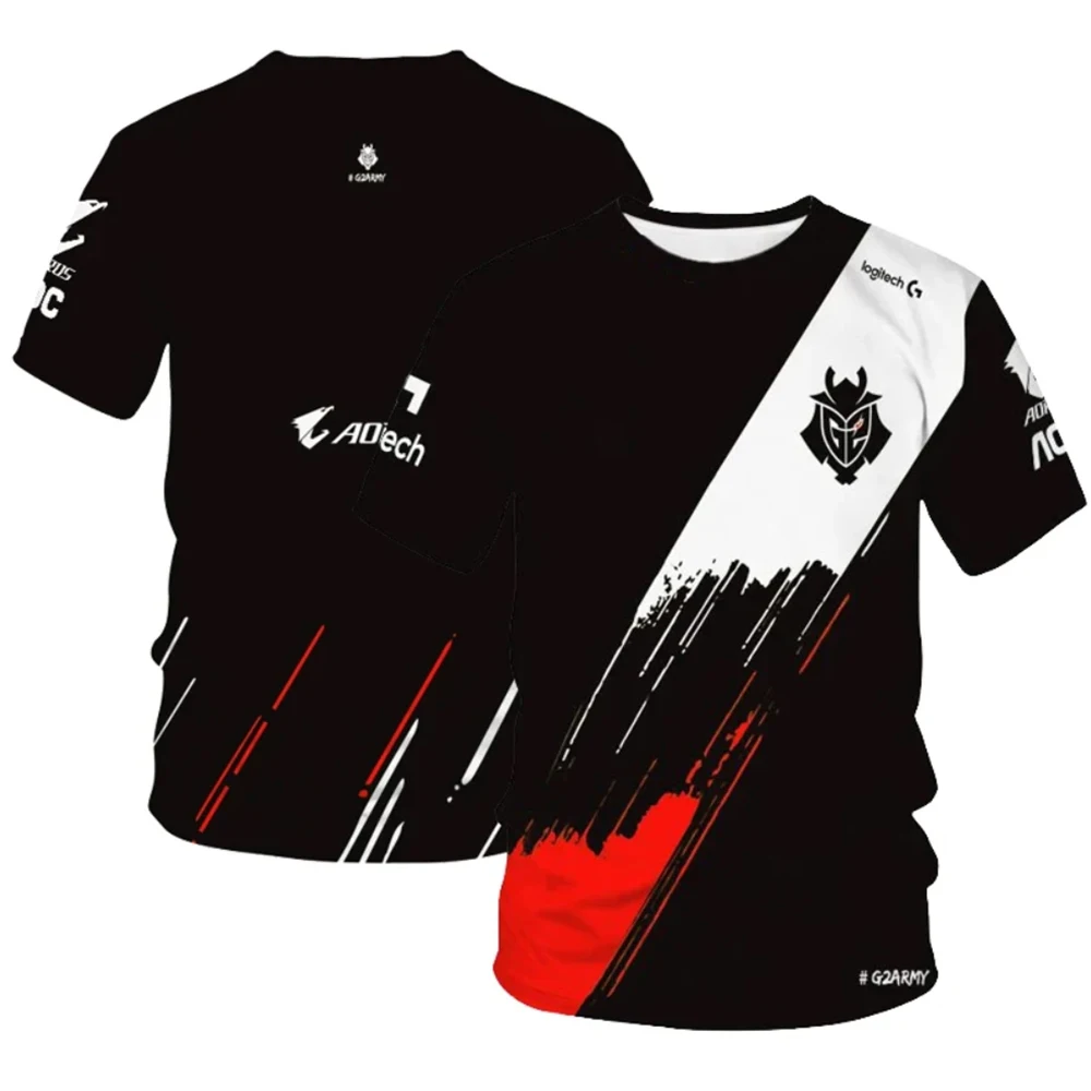 Лето 2024, мужская быстросохнущая футболка с 3D принтом G2, спортивная одежда для киберспорта, Harajuku, тренировочный костюм большого размера с короткими рукавами 
Лето 2024, мужская быстросохнущая футболка с 3D принтом G2, спортивная одежда для киберспорта, Harajuku, тренировочный костюм большого размера с короткими рукавами