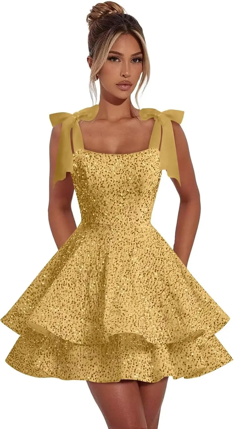 Tiered Sequin 2026 with Bow Homecoming Dress for Teens Sparkly Cocktail Party Gown Graduation Dress Short Prom Gown Mini Dress
Tiered Sequin 2026 with Bow Homecoming Dress for Teens Sparkly Cocktail Party Gown Graduation Dress Short Prom Gown Mini Dress