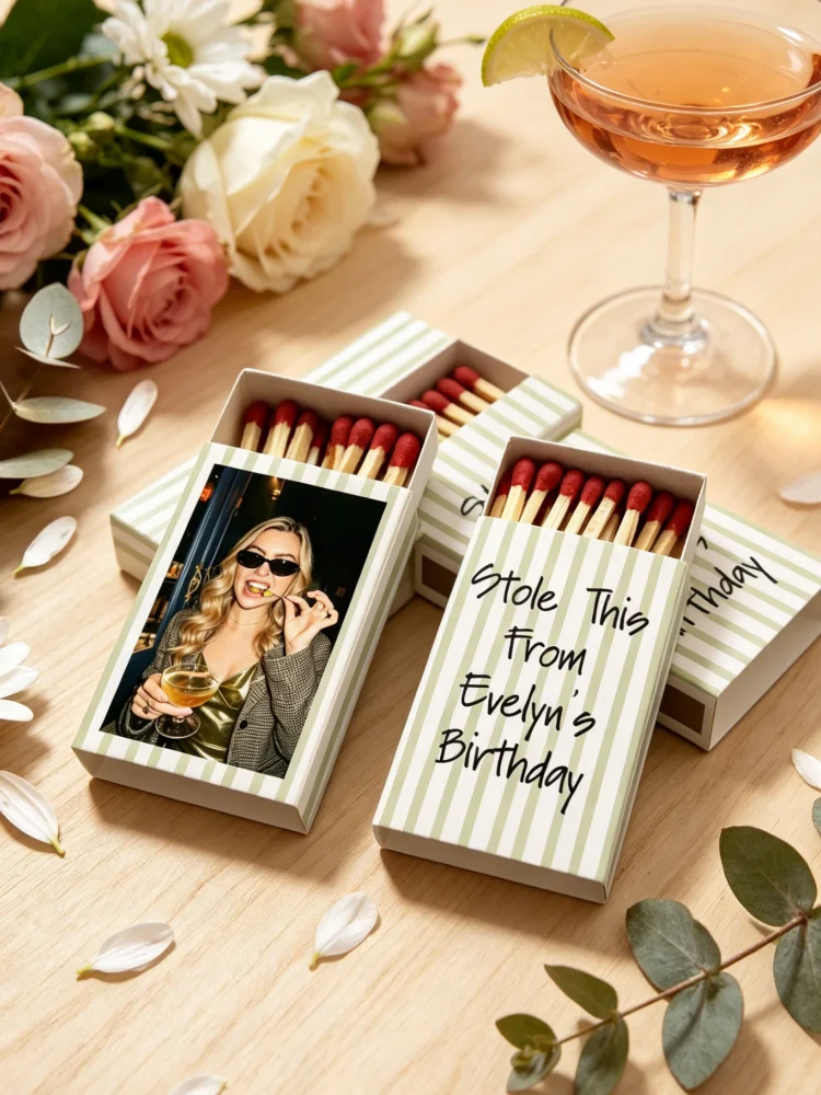Custom Photo Printed Matchboxes, Personalized Stole This From Design, Party Favor Gifts for Birthday, Bachelorette and Girls
Custom Photo Printed Matchboxes, Personalized Stole This From Design, Party Favor Gifts for Birthday, Bachelorette and Girls