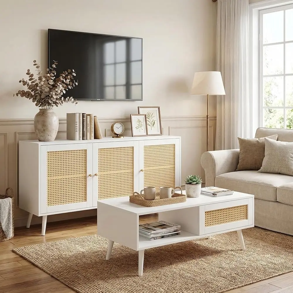 Free ShippingLiving Room Table Sets of 2, Includes 47\ Rattan TV Stand Storage Cabinet for 55\ TV, Farmhouse Coffee Table with S
Free ShippingLiving Room Table Sets of 2, Includes 47\ Rattan TV Stand Storage Cabinet for 55\ TV, Farmhouse Coffee Table with S