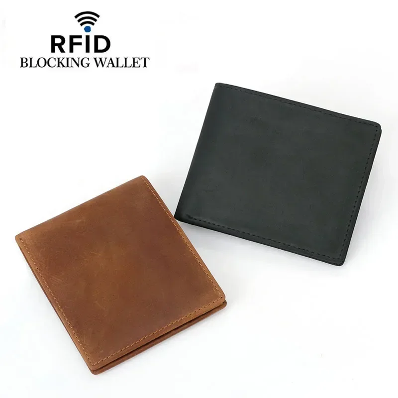 Кожаный мужской кошелек RFID Crazy Horse, двойное сложение, простой держатель для карт, деловой винтажный кошелек для джентльменов
Кожаный мужской кошелек RFID Crazy Horse, двойное сложение, простой держатель для карт, деловой винтажный кошелек для джентльменов