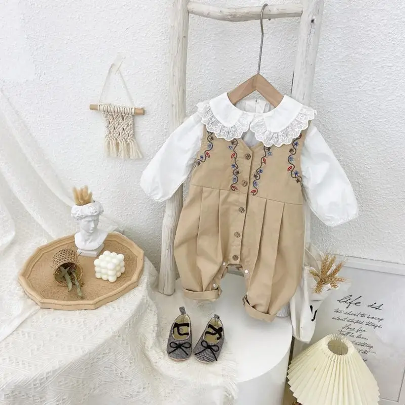 2Pcs Korean Girl Baby Bodysuits Infant Princess Romper Newborn Embroidery Rompers with White T Shirt Girl Birthday Outfits
2Pcs Korean Girl Baby Bodysuits Infant Princess Romper Newborn Embroidery Rompers with White T Shirt Girl Birthday Outfits