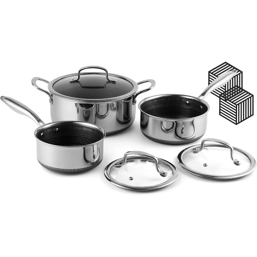 TriPly Stainless Steel Stock Pot 5 Quart Pot with Lid Non Stick Pots Induction Ready Cooking Pots with Lids Cool Handles Dishwa
TriPly Stainless Steel Stock Pot 5 Quart Pot with Lid Non Stick Pots Induction Ready Cooking Pots with Lids Cool Handles Dishwa