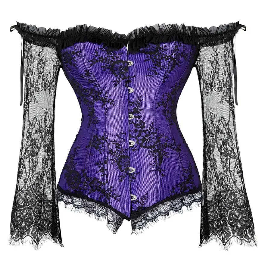 Victorian Vintage Lace Off Shoulder Sleeves Floral Corset Blouse Sexy Bustier Gothic Corselet Lace-Up Top For Women Plus Size
Victorian Vintage Lace Off Shoulder Sleeves Floral Corset Blouse Sexy Bustier Gothic Corselet Lace-Up Top For Women Plus Size