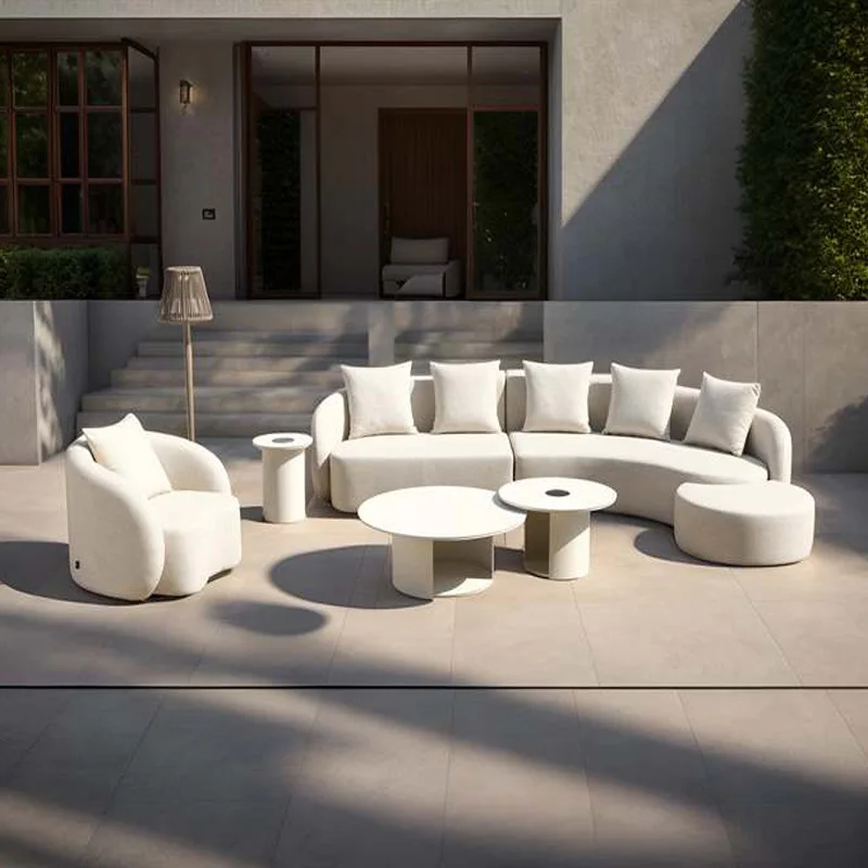 Nordic Outdoor Suit Courtyard Open Hotel Villa Creative Curved Designer Balcony Garden Furniture Aluminum Waterproof Cushion
Nordic Outdoor Suit Courtyard Open Hotel Villa Creative Curved Designer Balcony Garden Furniture Aluminum Waterproof Cushion