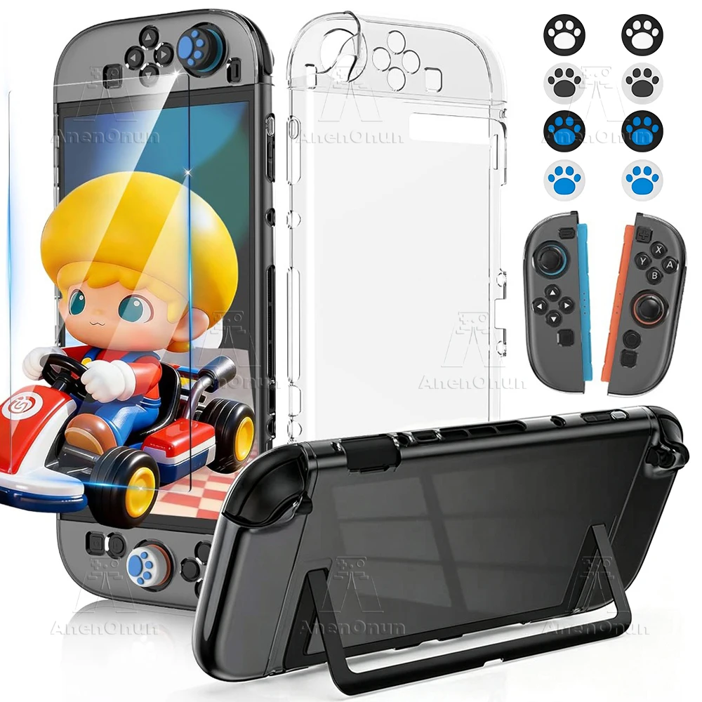 10-in-1 Protective Kit for Switch 2 Dockable Transparent Split PC Hard Case 1 Ultra HD Shatterproof Tempered Glass 8 Thumb Grips
10-in-1 Protective Kit for Switch 2 Dockable Transparent Split PC Hard Case 1 Ultra HD Shatterproof Tempered Glass 8 Thumb Grips