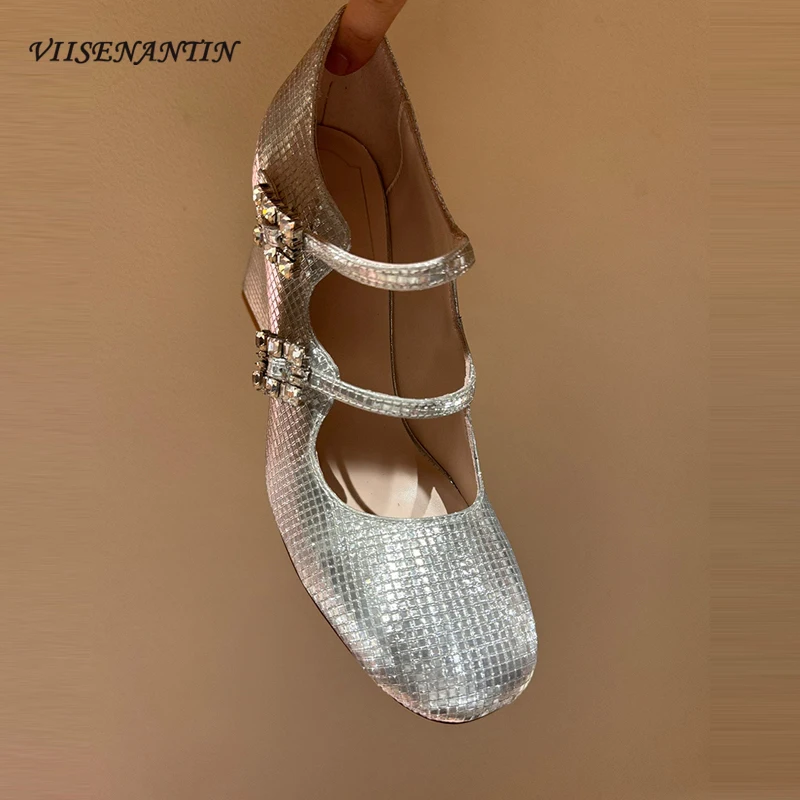 Double Rhinestone Flower Buckle Strap Mary Jane Shoes Women Round Toe Chunky High Heel Pumps Patent Leather Fashion Single Shoes
Double Rhinestone Flower Buckle Strap Mary Jane Shoes Women Round Toe Chunky High Heel Pumps Patent Leather Fashion Single Shoes