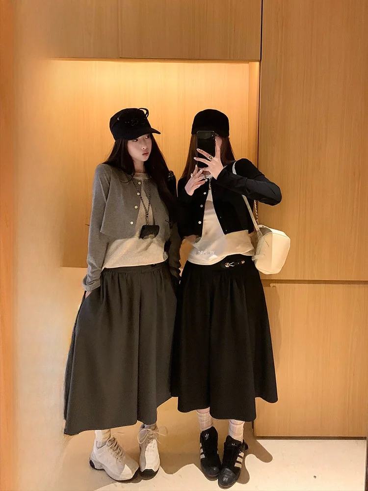 Luu Casual Pants Women's Spring Autumn Loose Drapey Wide Leg Skirt Pants Design Sensation Trousers High Waist Eighteen
Luu Casual Pants Women's Spring Autumn Loose Drapey Wide Leg Skirt Pants Design Sensation Trousers High Waist Eighteen