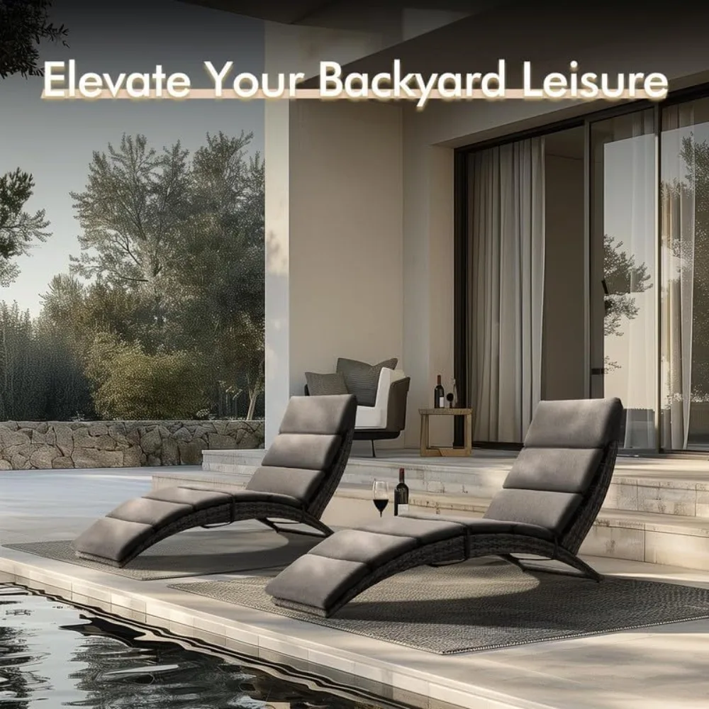 Terrace lounge chair set, 2-piece soft cushioned terrace adjustable lounge chair, rattan detachable lounge chair
Terrace lounge chair set, 2-piece soft cushioned terrace adjustable lounge chair, rattan detachable lounge chair