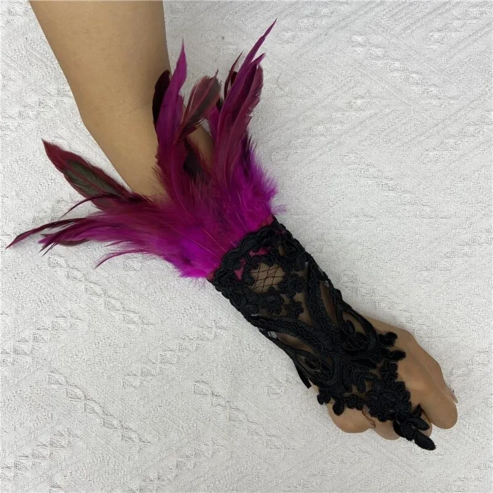 Wristband Halloween Feather Gloves Retro Embroidery Feather Lace Glove Gothic Dark Women Halloween Cuffs Carnival
Wristband Halloween Feather Gloves Retro Embroidery Feather Lace Glove Gothic Dark Women Halloween Cuffs Carnival
