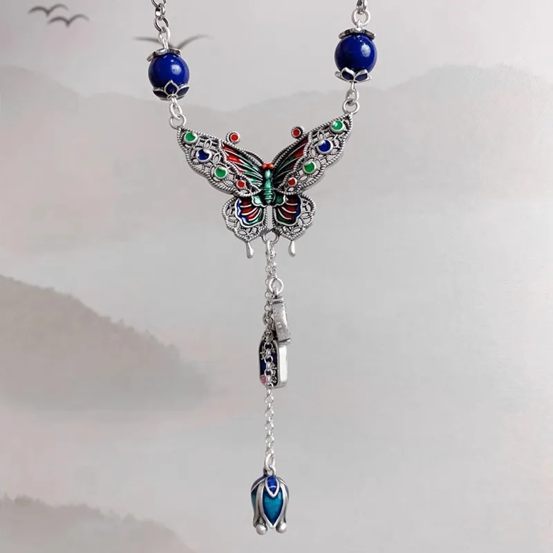 Vintage Ethnic Style Colorful Enamel Butterfly Tassel Necklace for Women Original Design Sweet Long Pendant 925 Silver Jewelry
Vintage Ethnic Style Colorful Enamel Butterfly Tassel Necklace for Women Original Design Sweet Long Pendant 925 Silver Jewelry
