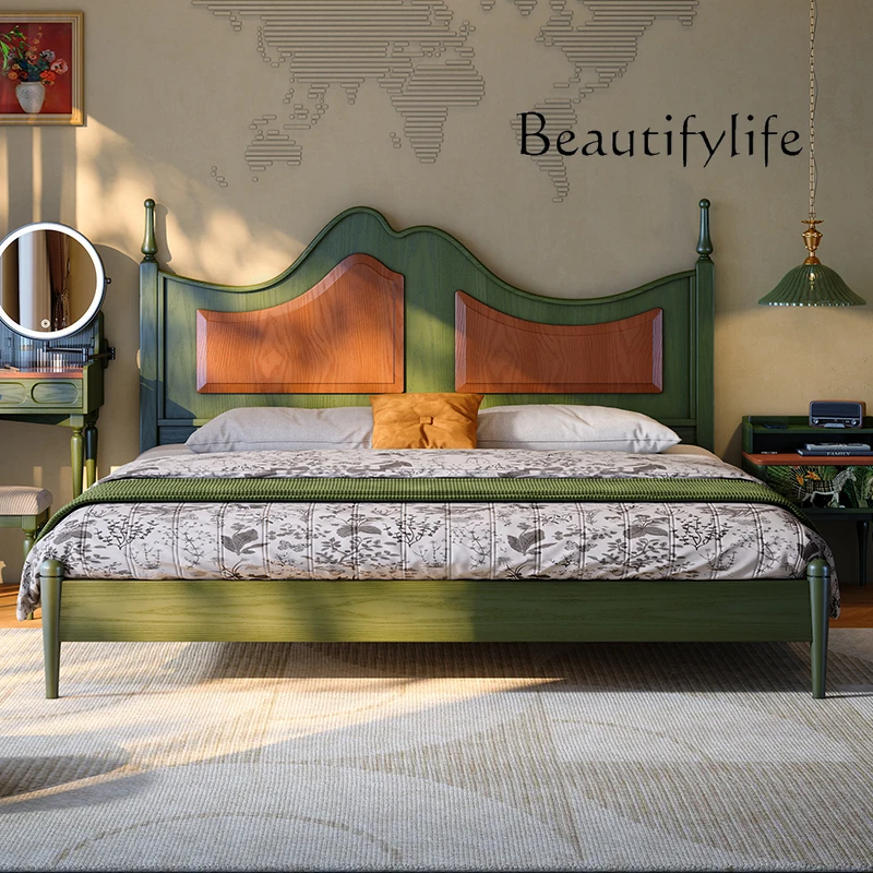 French antique wedding bed master bedroom high-end atmosphere American household solid wood bed
French antique wedding bed master bedroom high-end atmosphere American household solid wood bed