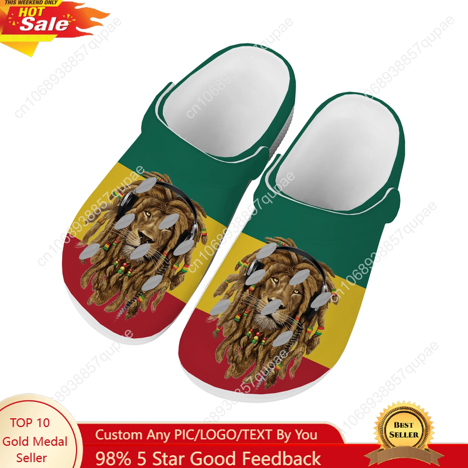 Reggae Rastafarian Lion Of Judah Home Sandals Men Women Teenager Water Shoes Garden Breathable Beach Clog Custom Slippers
Reggae Rastafarian Lion Of Judah Home Sandals Men Women Teenager Water Shoes Garden Breathable Beach Clog Custom Slippers