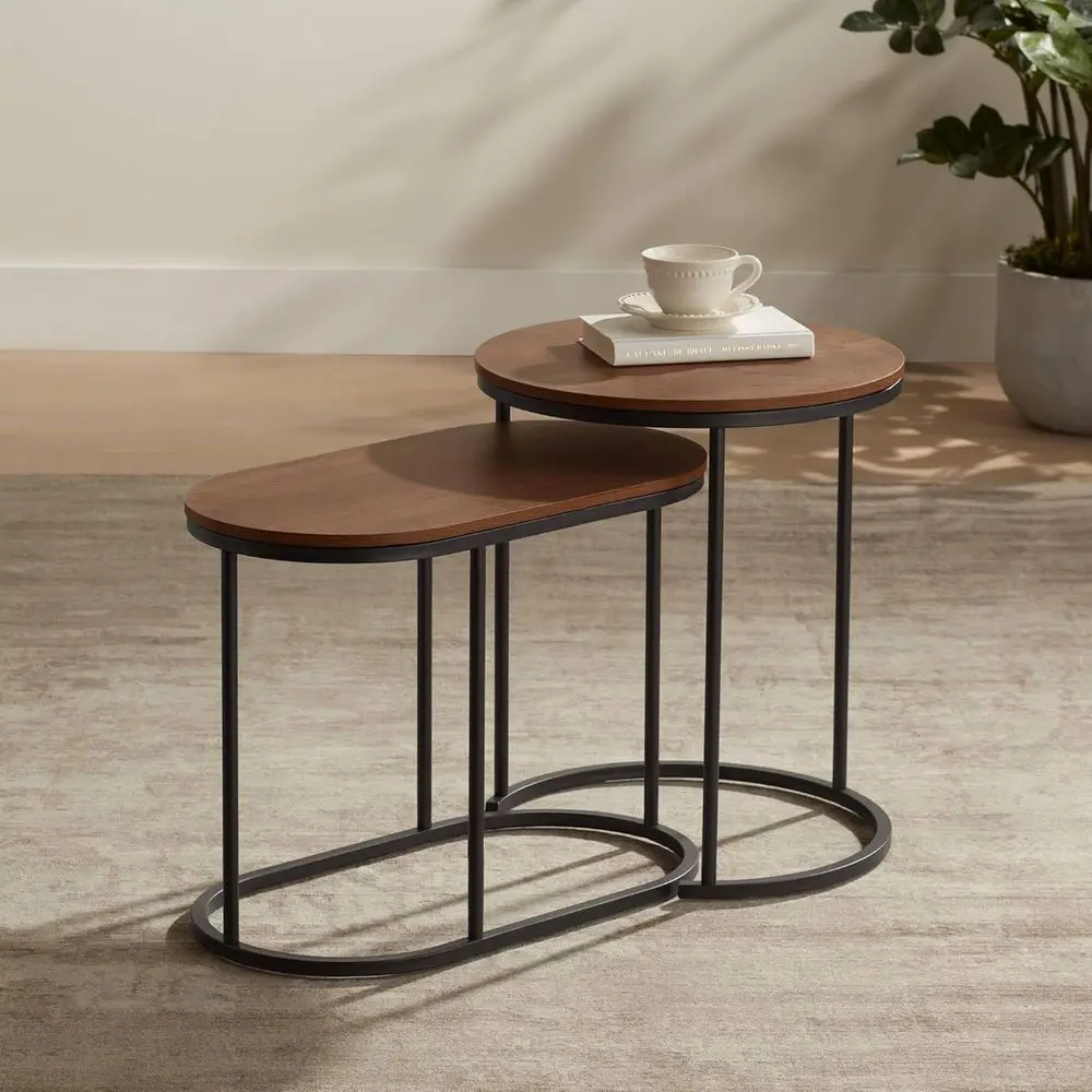 Nesting Walnut and Metal Accent Tables for Living Room and Bedroom, Ideal Coffee Side Tables
Nesting Walnut and Metal Accent Tables for Living Room and Bedroom, Ideal Coffee Side Tables