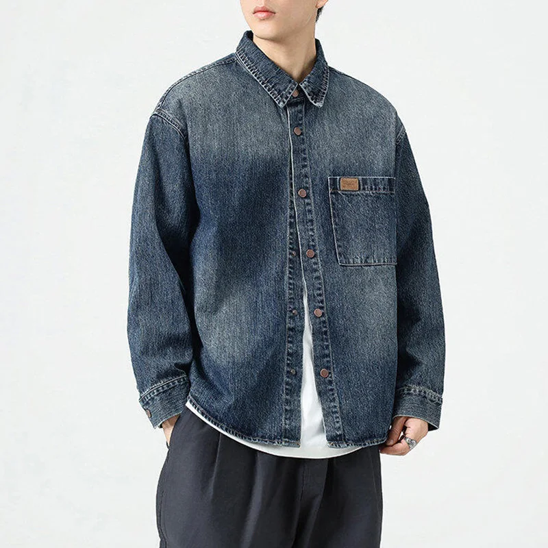 Men Fashion Loose Casual Long Sleeve Streetwear Vintage Cotton Denim Plus Size Cargo Shirt Cityboy Oversize Jeans Blouses
Men Fashion Loose Casual Long Sleeve Streetwear Vintage Cotton Denim Plus Size Cargo Shirt Cityboy Oversize Jeans Blouses