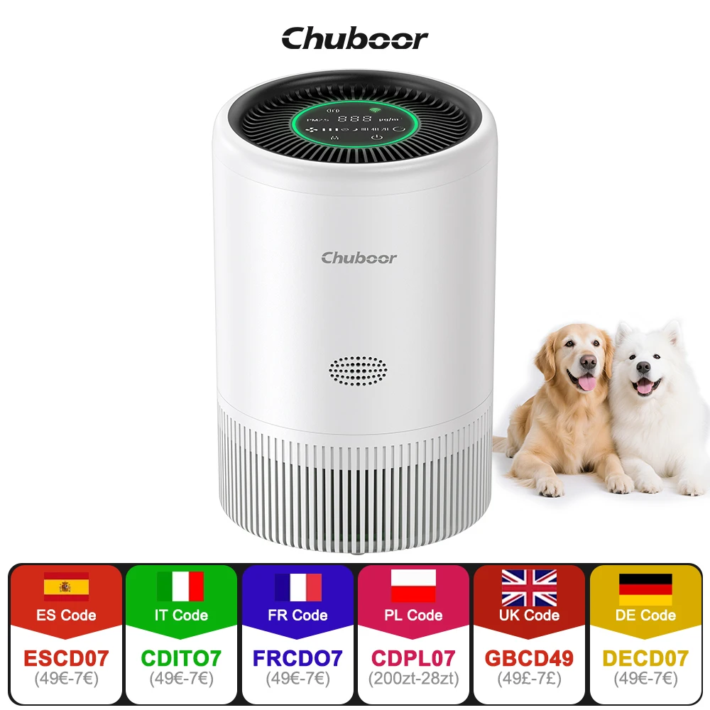 Chuboor Air Purifier for Bedroom Home App PM2.5 HEPA Air Purifier for Bedroom Living Room for Pet Hair Dust Pollen Odor PJ08
Chuboor Air Purifier for Bedroom Home App PM2.5 HEPA Air Purifier for Bedroom Living Room for Pet Hair Dust Pollen Odor PJ08