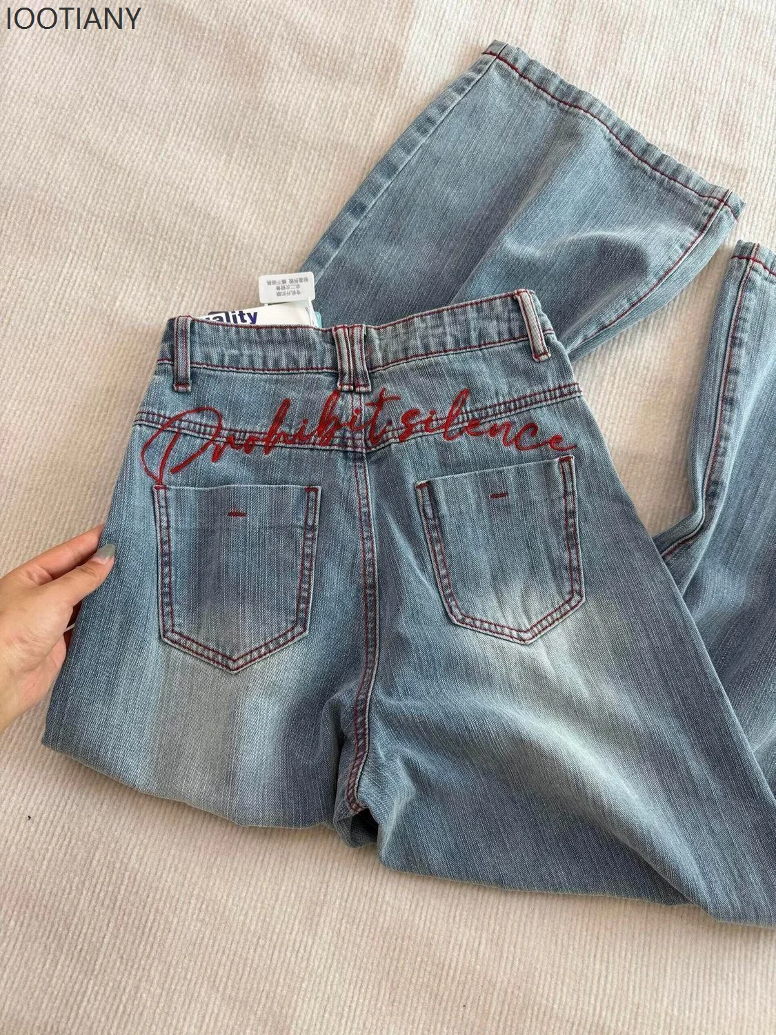 IOOTIANY Y2k Light Blue Baggy Jeans Women Red Stitch Embroidery High Waist Wide Leg Denim Pants Streetwear Casual Trousers New
IOOTIANY Y2k Light Blue Baggy Jeans Women Red Stitch Embroidery High Waist Wide Leg Denim Pants Streetwear Casual Trousers New