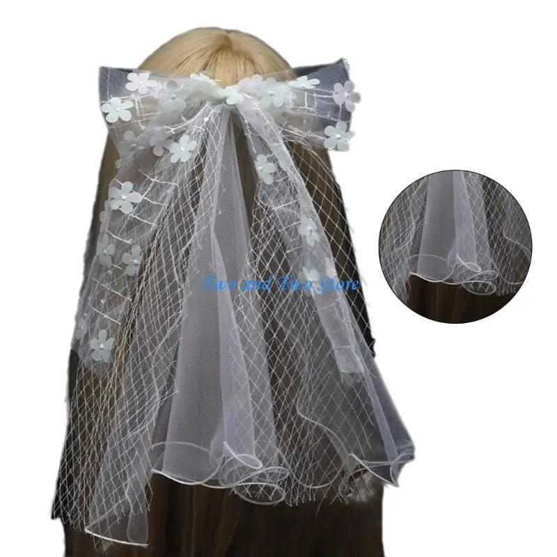 HX6F Bride Hair Clip Bridal Veil Bride Gift, Bridal Shower, Wedding Veil with Bowknot
HX6F Bride Hair Clip Bridal Veil Bride Gift, Bridal Shower, Wedding Veil with Bowknot