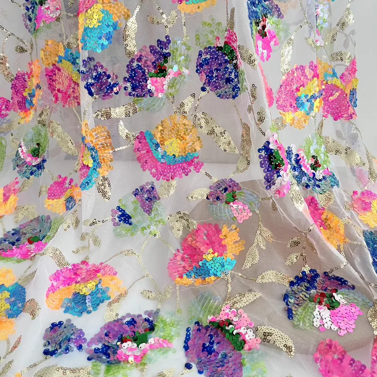 One meter White mesh fabric 3D Colorful flower bead glitter telas Cheongsam wedding dress women's dress accessories tissu
One meter White mesh fabric 3D Colorful flower bead glitter telas Cheongsam wedding dress women's dress accessories tissu