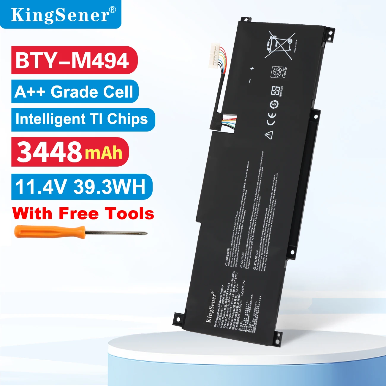 KingSener BTY-M494 Аккумулятор для ноутбука MSI Modern 15 H C13M B13M Modern 14 C11M C12M C12MO C7M C7M-091 C7M-092 Series 39.3WH
KingSener BTY-M494 Аккумулятор для ноутбука MSI Modern 15 H C13M B13M Modern 14 C11M C12M C12MO C7M C7M-091 C7M-092 Series 39.3WH