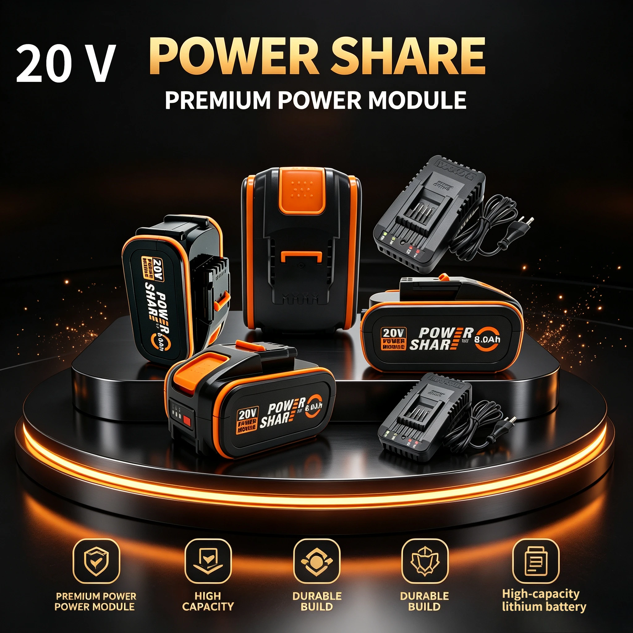 WORX 20V Power Pack 4.0/6.0/8.0Ah Power lithium battery,An all-round power partner, ideal for both home and construction sites
WORX 20V Power Pack 4.0/6.0/8.0Ah Power lithium battery,An all-round power partner, ideal for both home and construction sites