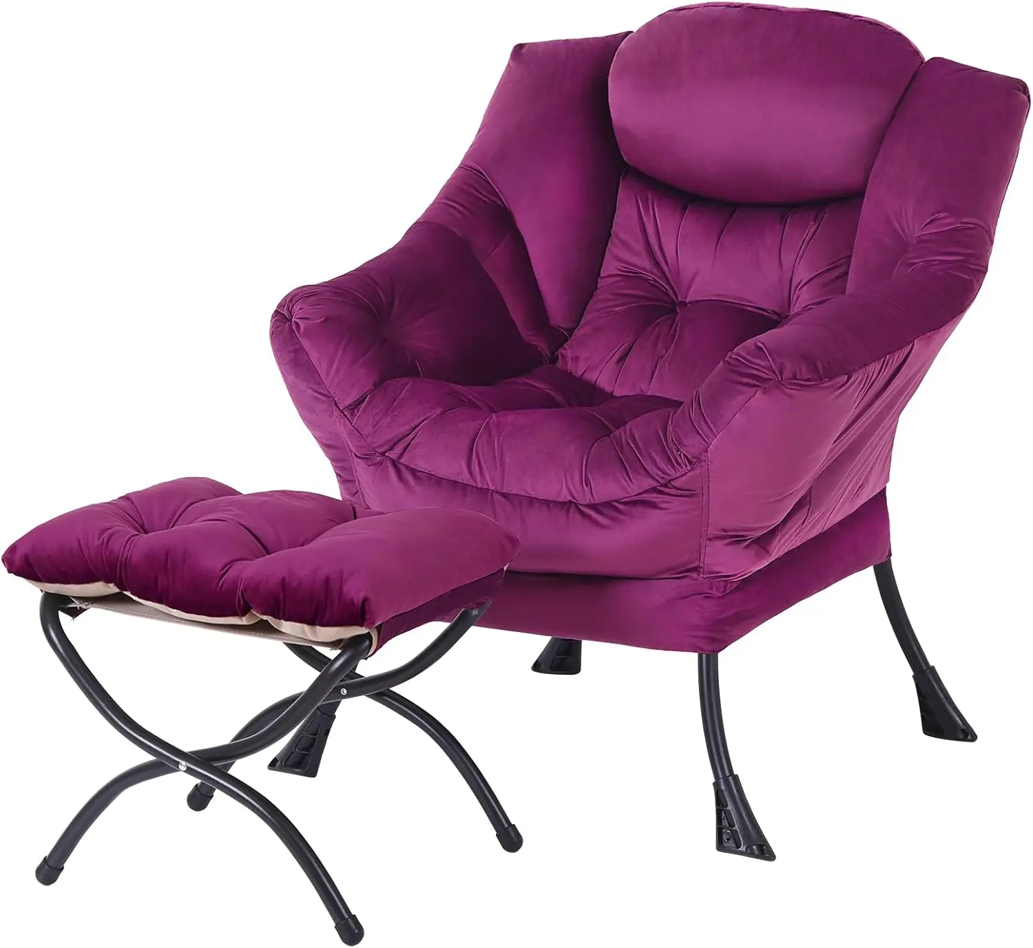 Lazy Chair With Ottoman, Modern Accent Chair Contemporary Lounge Leisure Upholstered Sofa Chair Set With Armrests, Reading
Lazy Chair With Ottoman, Modern Accent Chair Contemporary Lounge Leisure Upholstered Sofa Chair Set With Armrests, Reading