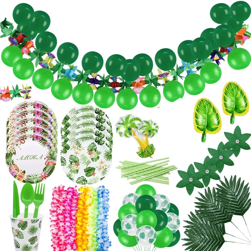 Hawaiian Party Decoration Luau Flamingo Aloha Disposable Tableware Palm Leaves Latex Balloons For Hawaii Tropical Summer Party
Hawaiian Party Decoration Luau Flamingo Aloha Disposable Tableware Palm Leaves Latex Balloons For Hawaii Tropical Summer Party