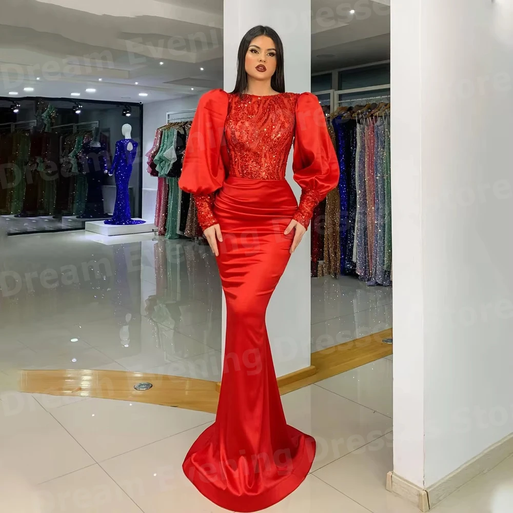 Elegant Mermaid Women's Long Sleeve Sequined Evening Dresses Customized Prom Gowns Formal Party Vestidos Para Mujer Elegantes
Elegant Mermaid Women's Long Sleeve Sequined Evening Dresses Customized Prom Gowns Formal Party Vestidos Para Mujer Elegantes
