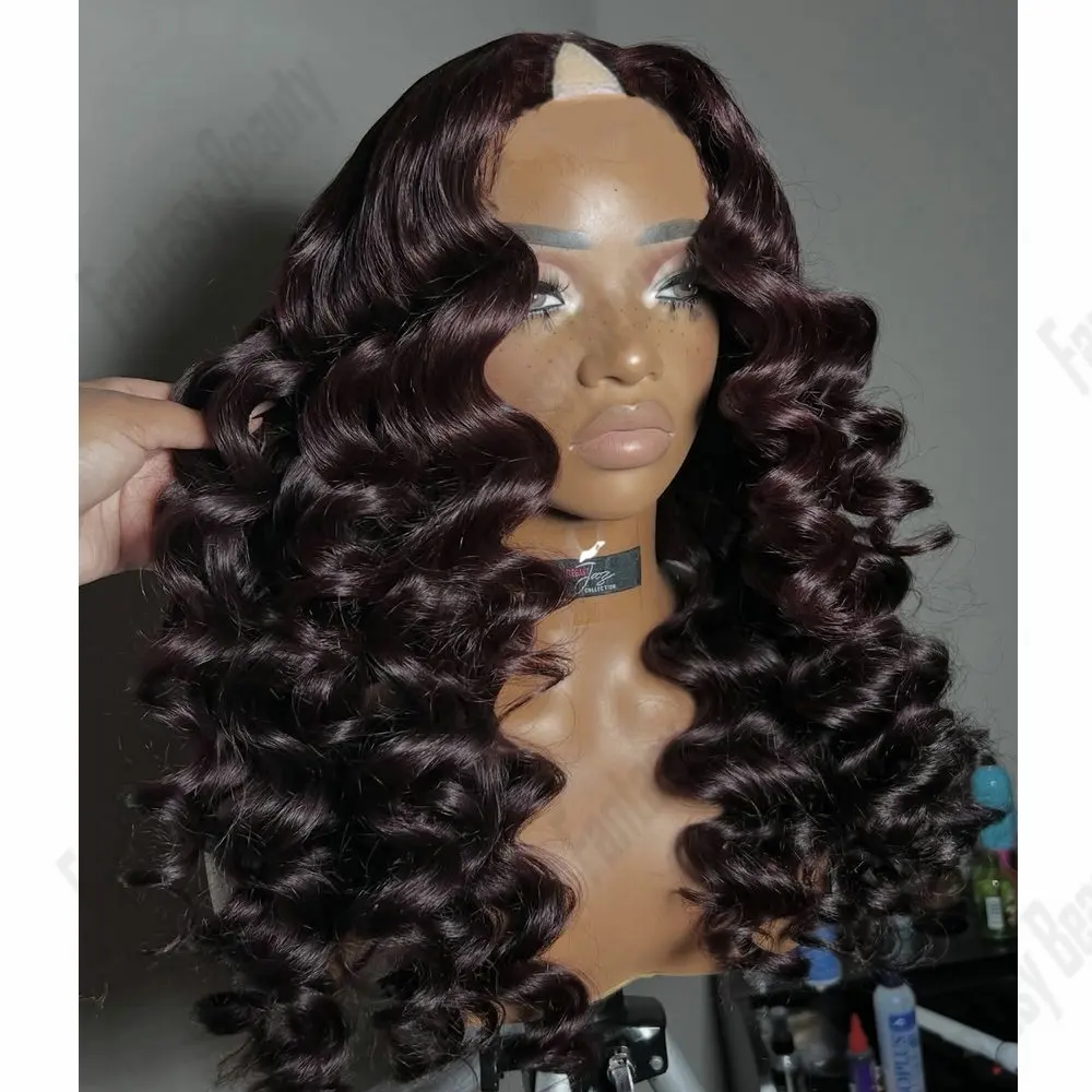 Dark Brown 1X4 Size Opening U Part Human Hair Wigs for Black Women Deep Wave Glueless V Part Full Machine Made Adjustable Wigs
Dark Brown 1X4 Size Opening U Part Human Hair Wigs for Black Women Deep Wave Glueless V Part Full Machine Made Adjustable Wigs