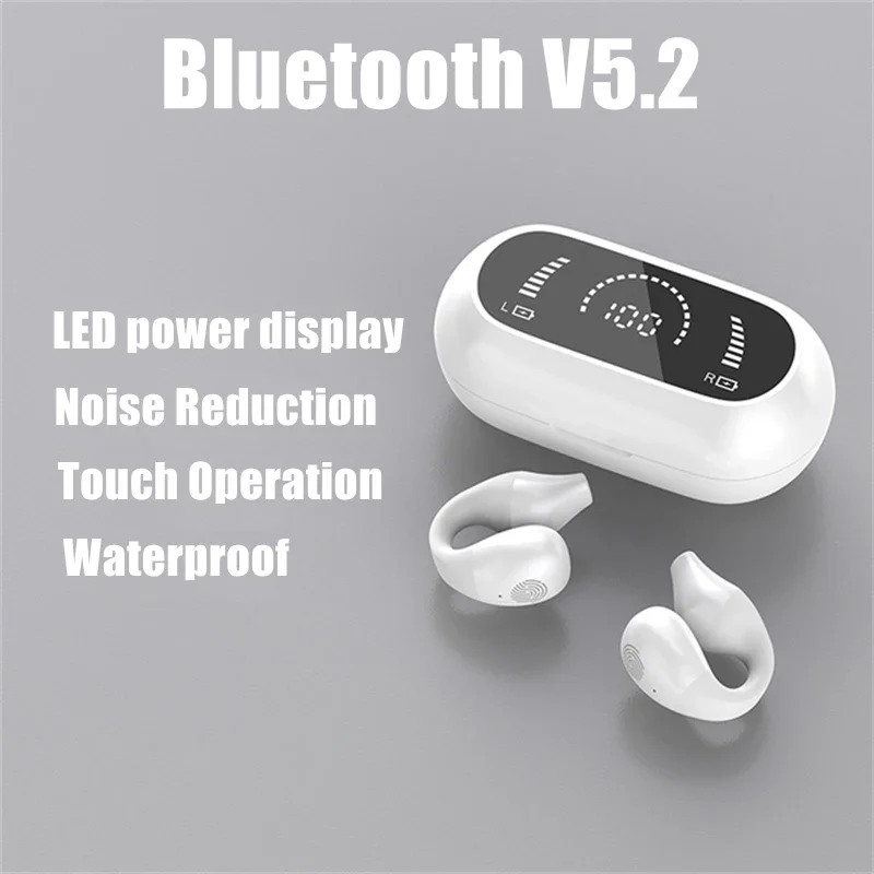 Bluetooth Earphones Wireless Bone Conduction Headphones Clip Ear Music Noise Canceling Stereo earbuds HD Call Sports Headset
Bluetooth Earphones Wireless Bone Conduction Headphones Clip Ear Music Noise Canceling Stereo earbuds HD Call Sports Headset