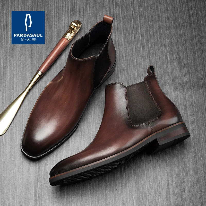 Short boots genuine leather Chelsea boots new versatile leather shoes for men British style leather boots 211002
Short boots genuine leather Chelsea boots new versatile leather shoes for men British style leather boots 211002