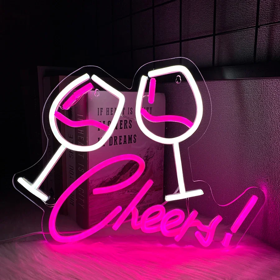 Usb Powered, Restaurant Party Decor, Party Wall Lamp, Cup Collision Neon Sign, Pink Cheers Letter Light Icon Used For Bar Decor
Usb Powered, Restaurant Party Decor, Party Wall Lamp, Cup Collision Neon Sign, Pink Cheers Letter Light Icon Used For Bar Decor