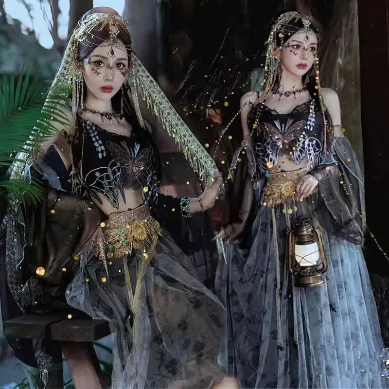 New Dunhuang style Ancient princess exotic Chinese elements elegant fairy dance Han costume photo costume
New Dunhuang style Ancient princess exotic Chinese elements elegant fairy dance Han costume photo costume