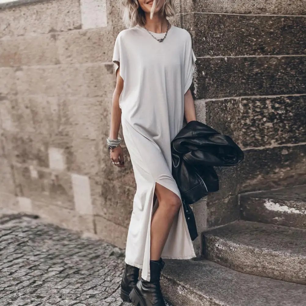 Lady Daily Dress Elegant Women's Summer Maxi Dress with Side Split Breathable Fabric Stylish Ankle-length Casual for Comfort
Lady Daily Dress Elegant Women's Summer Maxi Dress with Side Split Breathable Fabric Stylish Ankle-length Casual for Comfort