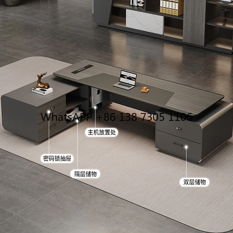 Элитный комплект: стол и стулья для руководителя в стиле лайт-люкс, атмосферный дизайн, простой стол для начальника высшего класса
Элитный комплект: стол и стулья для руководителя в стиле лайт-люкс, атмосферный дизайн, простой стол для начальника высшего класса